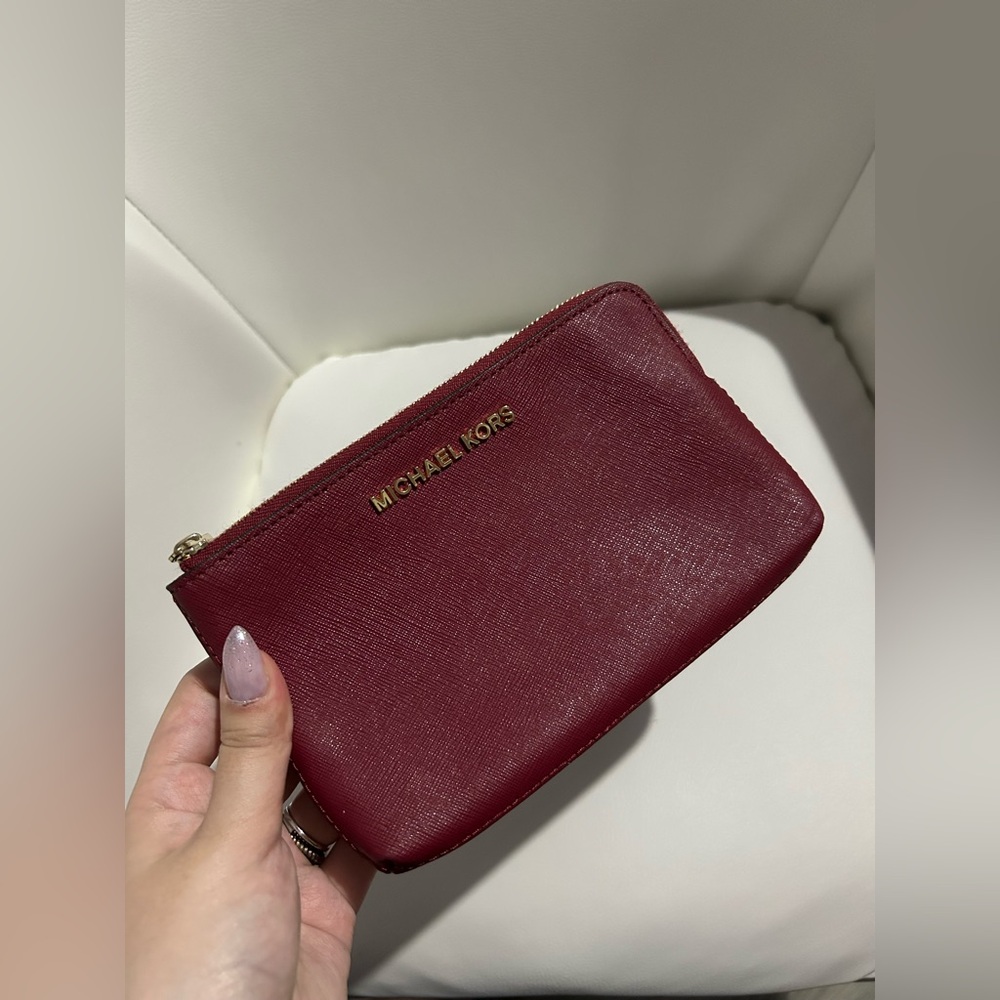 Michael Kors Burgundy Wristlet